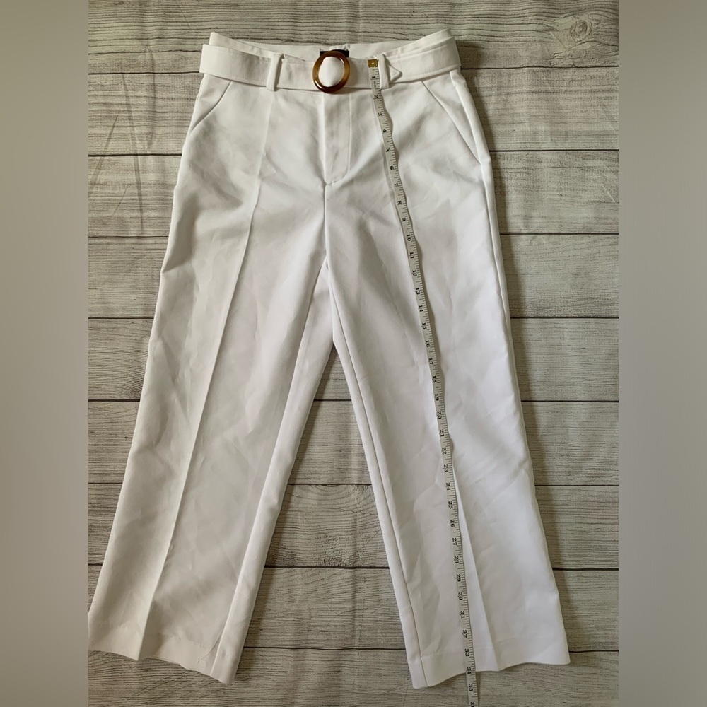 Crosby White Belted Cropped Wide Leg Pants - Picture 6 of 10